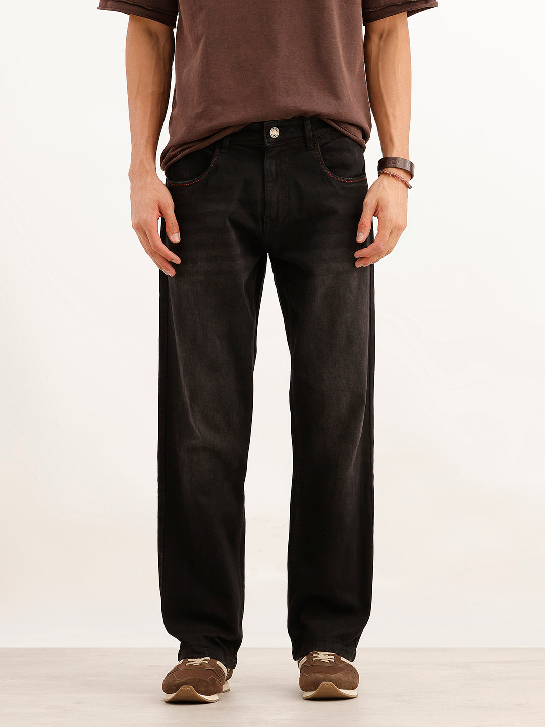 Solid Anti Fit Denim Jeans | Black
