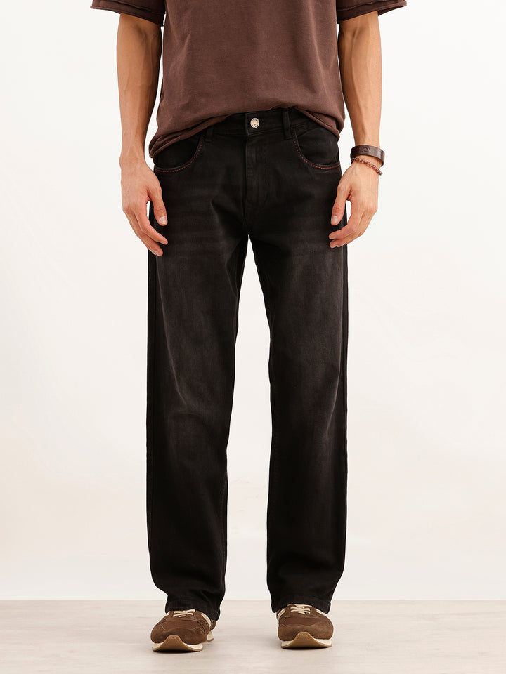 Solid Anti Fit Denim Jeans | Black