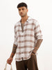 Slim Fit Checkered Full Sleeve Shirt | White