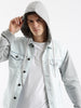 Hooded White Denim Jacket