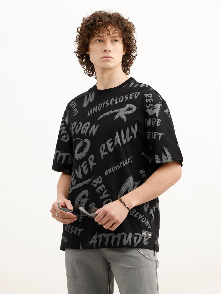 Oversized AOP T-Shirt | Black