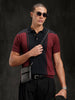 Flat Knit Slim Fit T-Shirt | Maroon