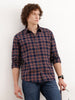 Slim Fit Checkered Shirt | Brown