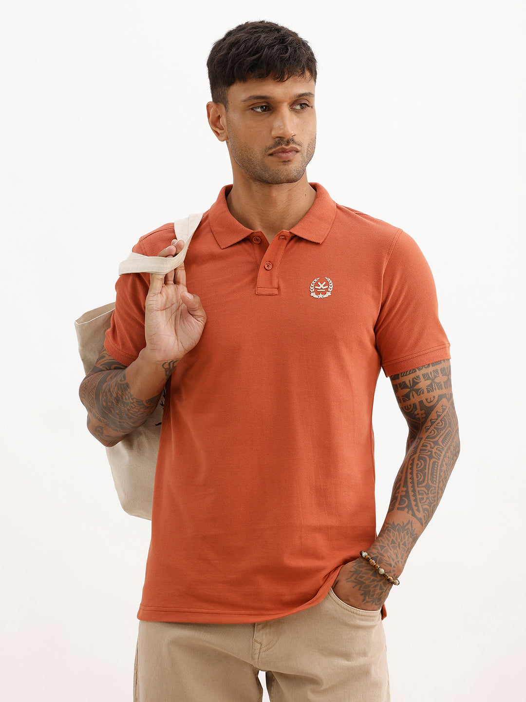 Classic Placement Printed Polo T-Shirt | Rust | WWTS302F