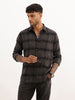 Slim Fit Full Sleeve Checkered Shirt | Dark Grey