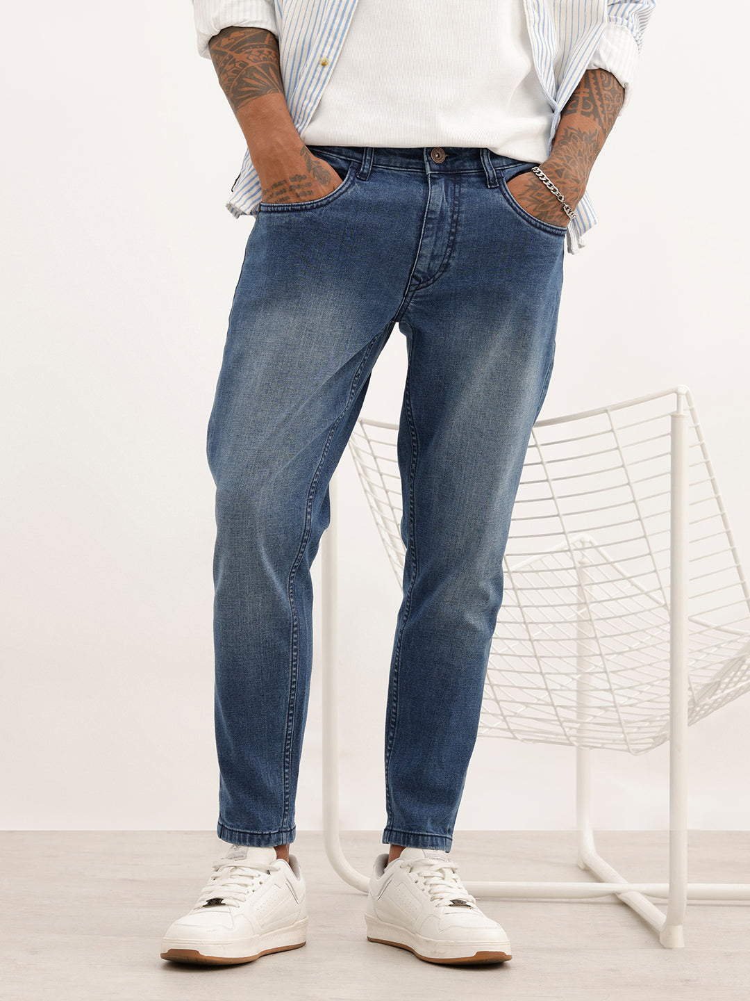 Skinny Crop Fit Denim Jeans | Light Blue