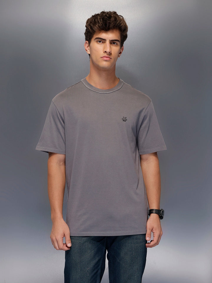 Solid Oversized T-Shirt   |  Grey