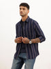 Classic Slim Fit Striped Shirt | Navy Blue | WSH01FSSL7015W