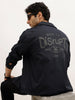 Comfort Fit Placement Printed Zipper Jacket | Blue