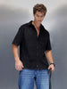 Men's casual oversize half sleeve shirt  | Black