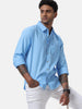 Aqua Blue Solid Shirt