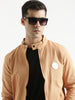 Solid Casual Beige Jacket