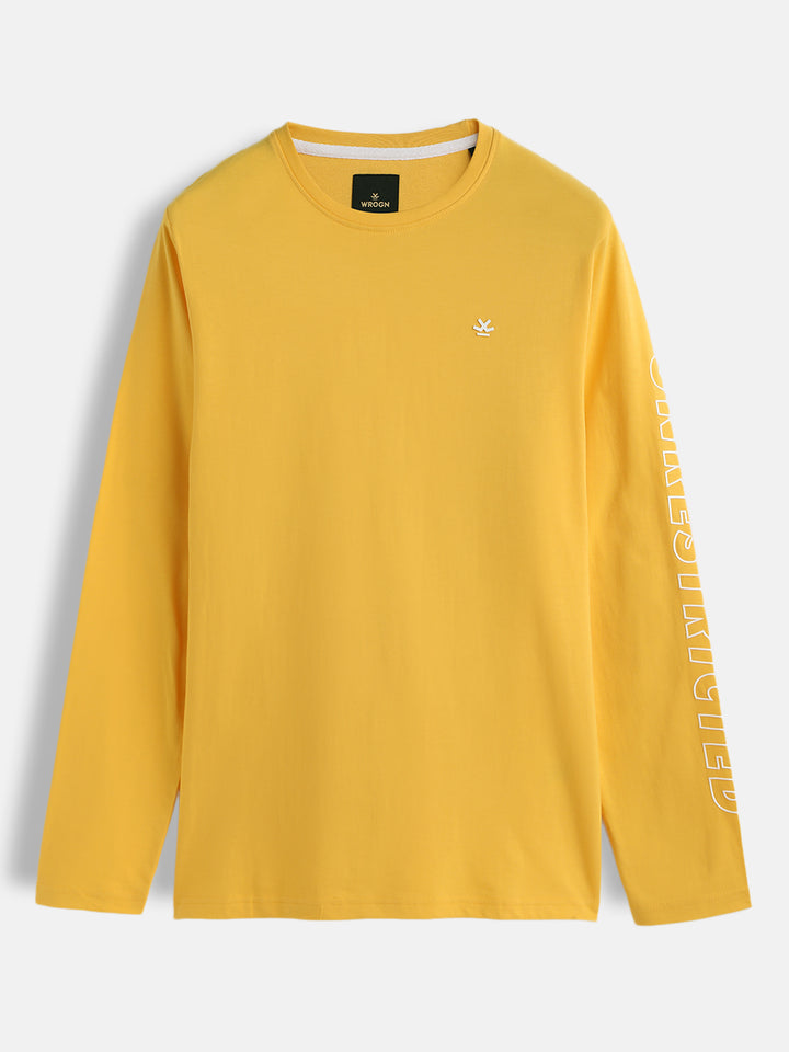 Placement Print Slim Fit T-Shirt I Yolk Yellow