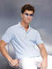 Fine- textured knit polo | Blue