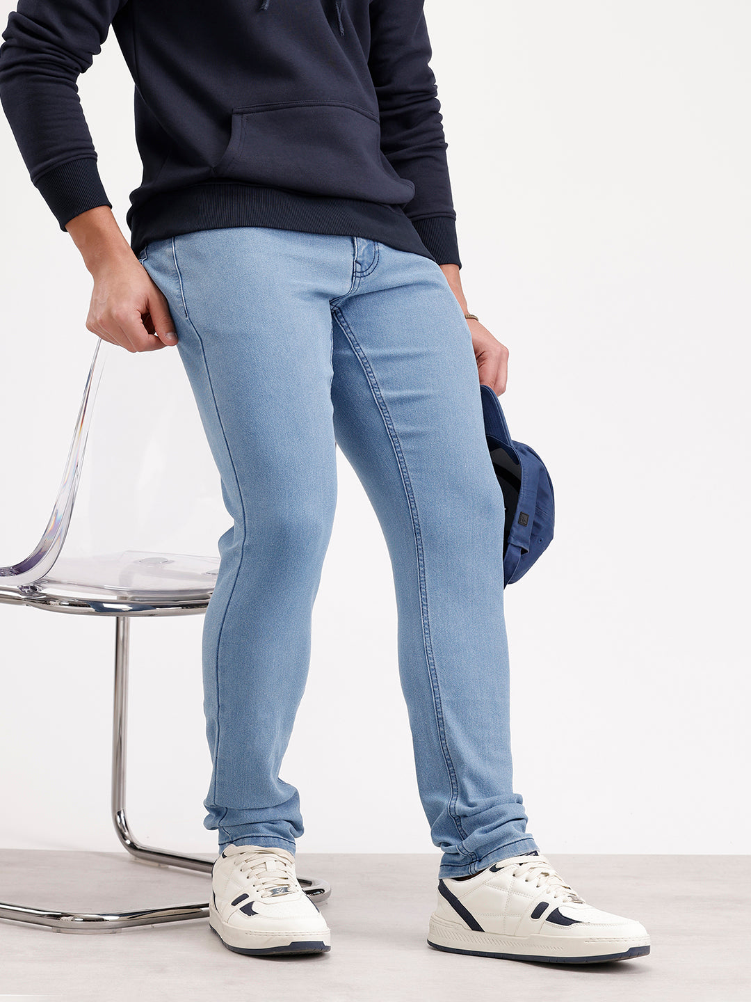 Solid Slim Fit Denim Jeans | Blue