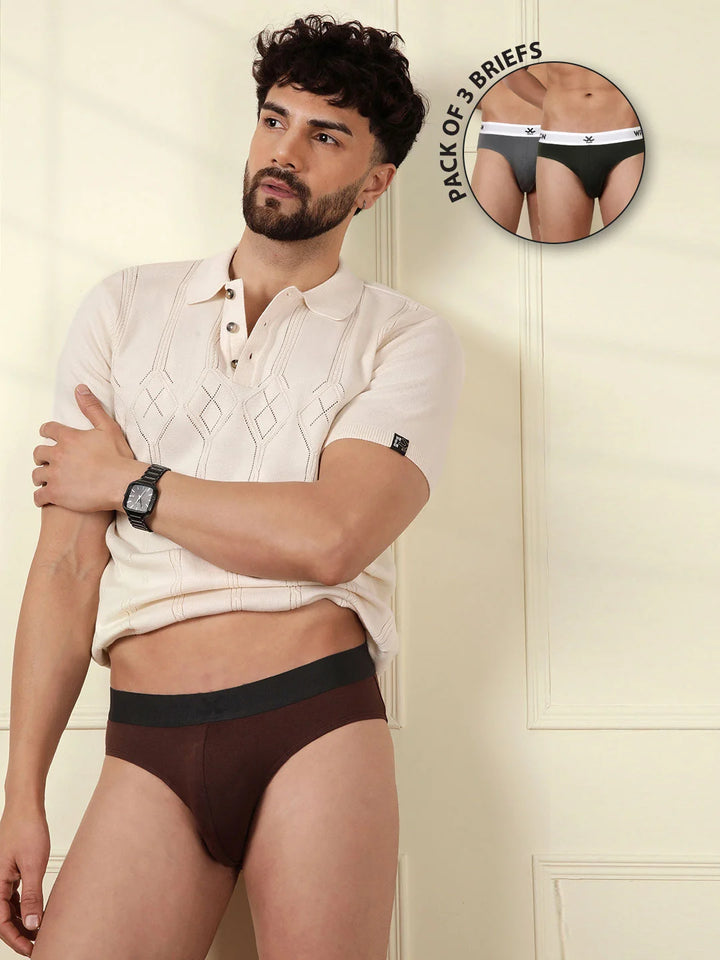 Solid Fresh Feel 3-Pack Brief