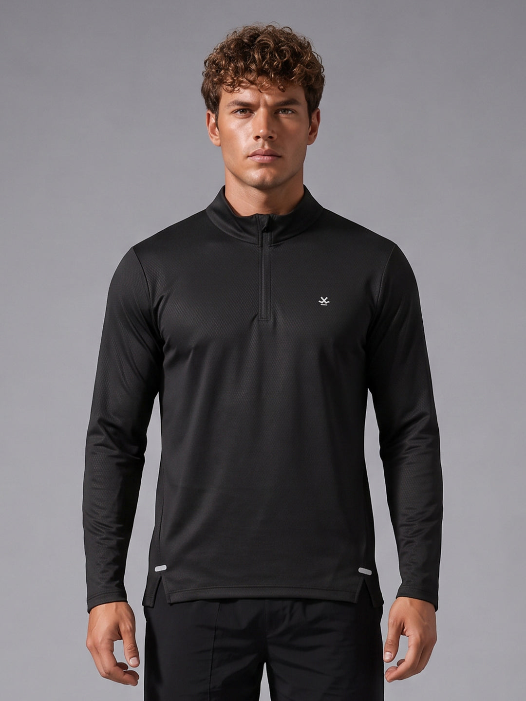 Performance Quarter Zip T-Shirt | Black | WTS01FSSL1266W