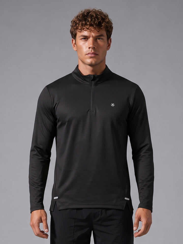 Performance Quarter Zip T-Shirt | Black
