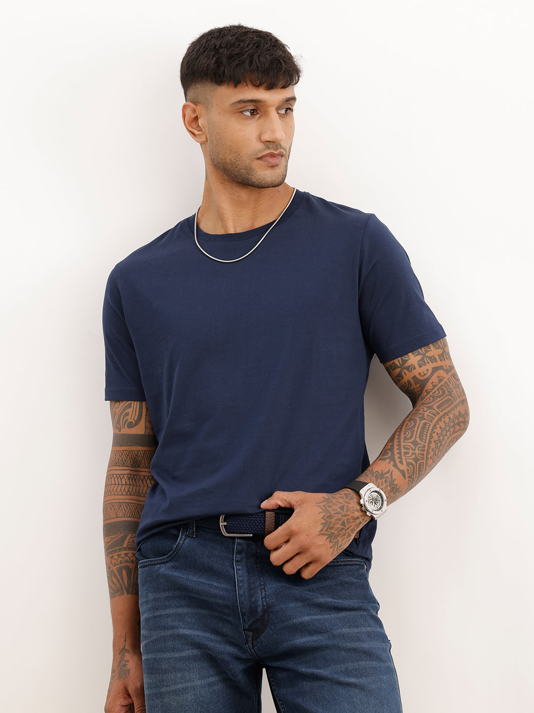 Core Basics Slim Fit T-Shirt | Essential  | Navy Blue