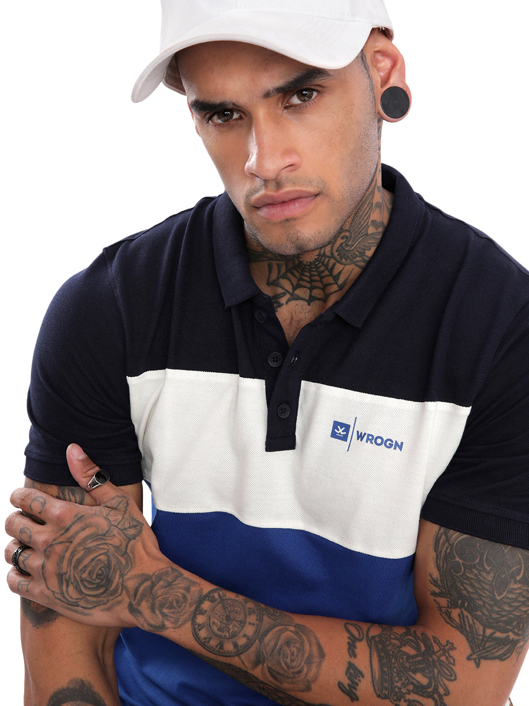 Classic Navy Colour Blocked Polo T-Shirt