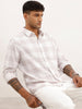 Classic Slim Fit Checkered Shirt | White
