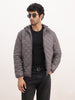 Solid Regular Fit Puffer Jacket | Grey