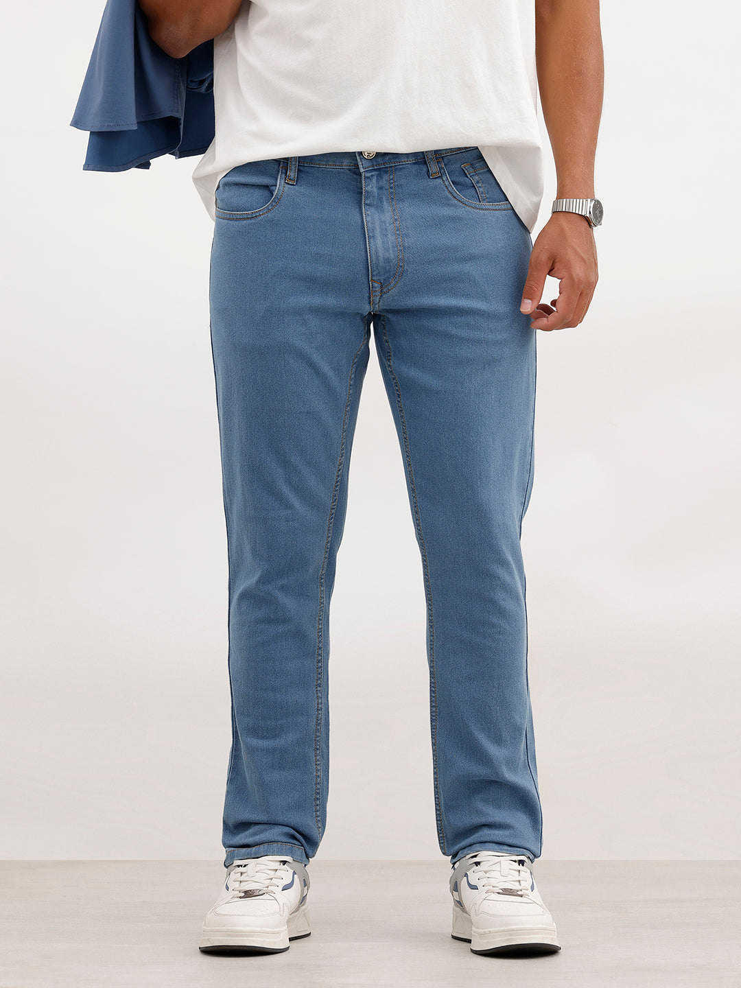 Solid Slim Fit Denim Jeans | Blue