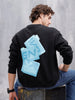 Casual Oversized Sweatshirt With Statement Graphic | Black