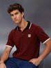 Solid Slim Fit Polo T-Shirt   |  Maroon