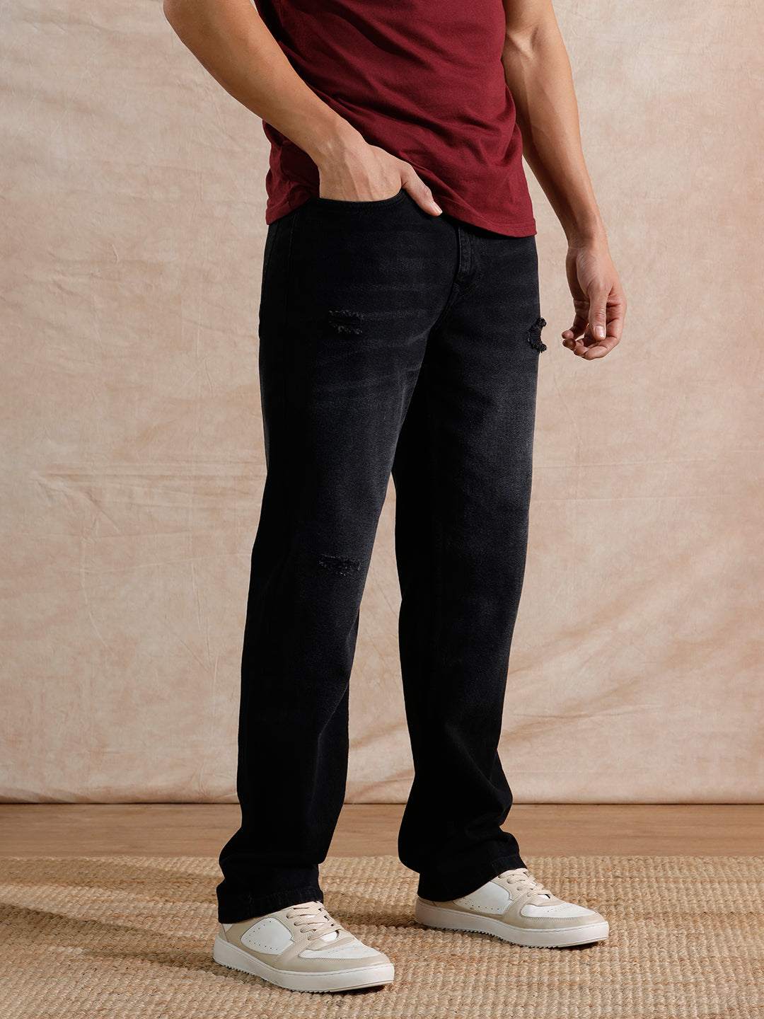 Casual Heavy Fade Loose Fit Jeans | Grey
