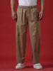 Khaki Dyed Loose Fit Trousers