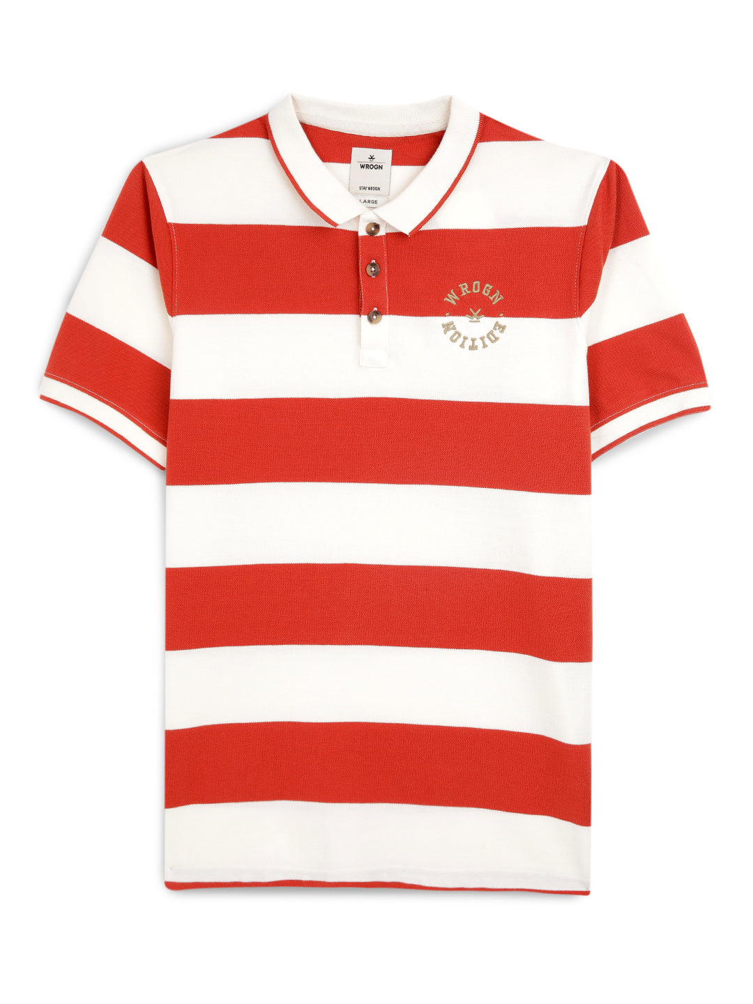 Premium Orange Striped Polo T-Shirt