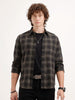 Slim Fit Checkered Shirt | Black