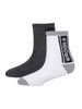 Printed Ease White & Grey Ankle Socks Pack of 2