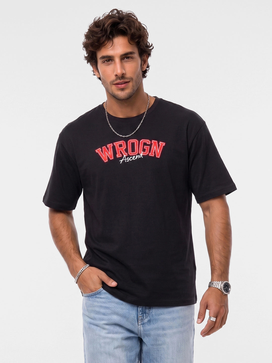 Classic Embroidered Patch Detail T-Shirt | Black