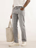 Heavy Faded Straight Fit Denim Jeans | Grey