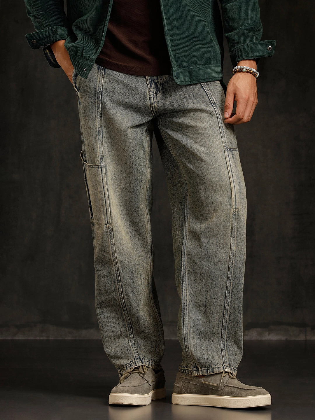 Mid-Rise Slim Fit Trousers | Khaki
