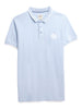 Solid Blue Logo Embroidered Polo T-Shirt