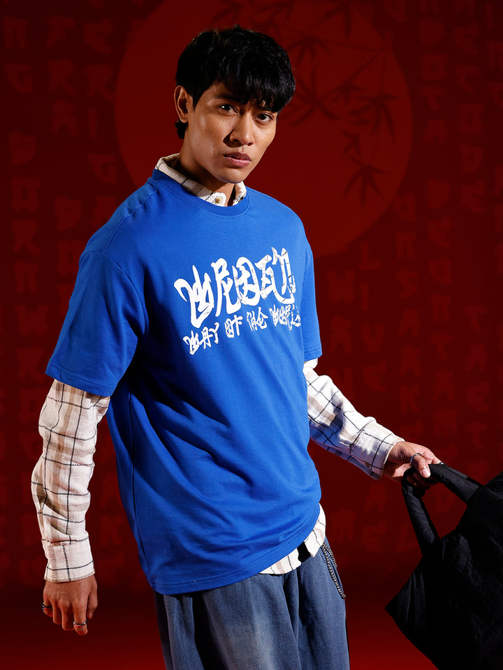 Graphic chest print T-shirt | Blue