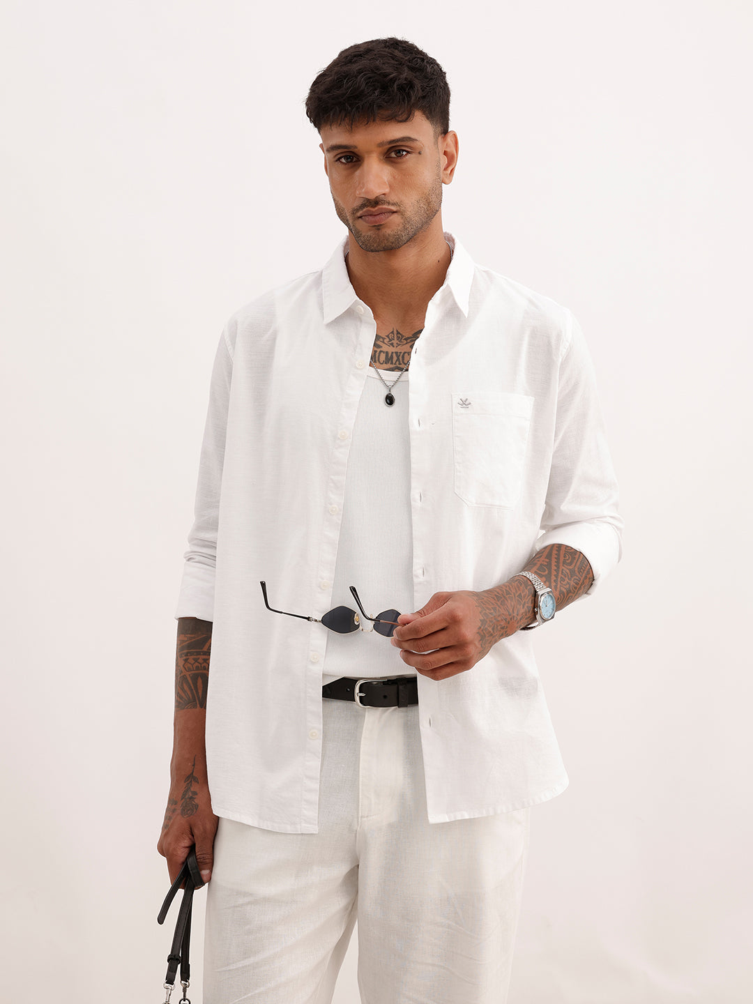 Classic Regular Fit Solid Shirt | White | WRSH0635M