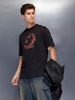 Men’soversize statement print t-shirt | Black