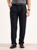 Anti Fit Pleated Trouser | Navy Blue