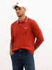 Regular Fit Full Sleeve Polo T-Shirt | Maroon