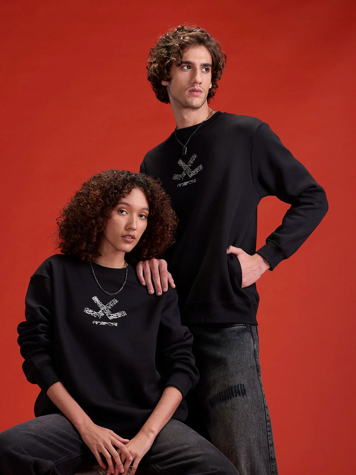 Men's casual comfort fit black sweatshirt | Black