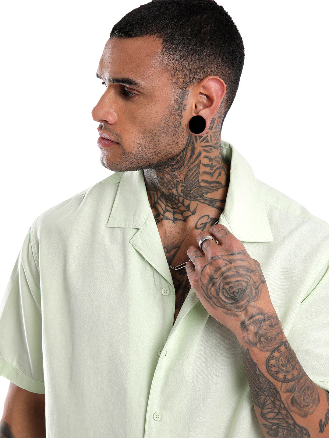 Mint Resort Collar Solid Shirt