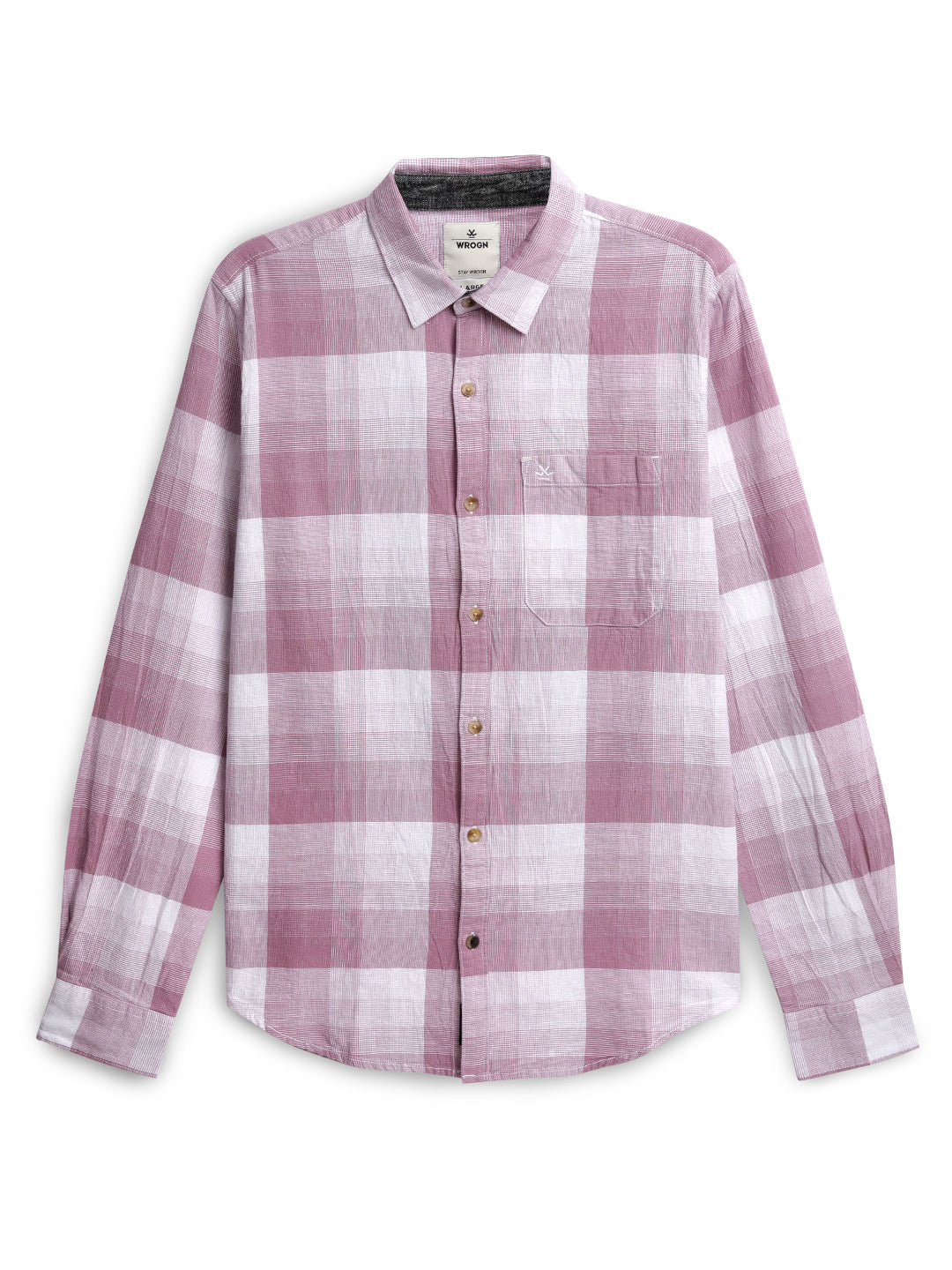 Pink Slim Fit Checked Shirt