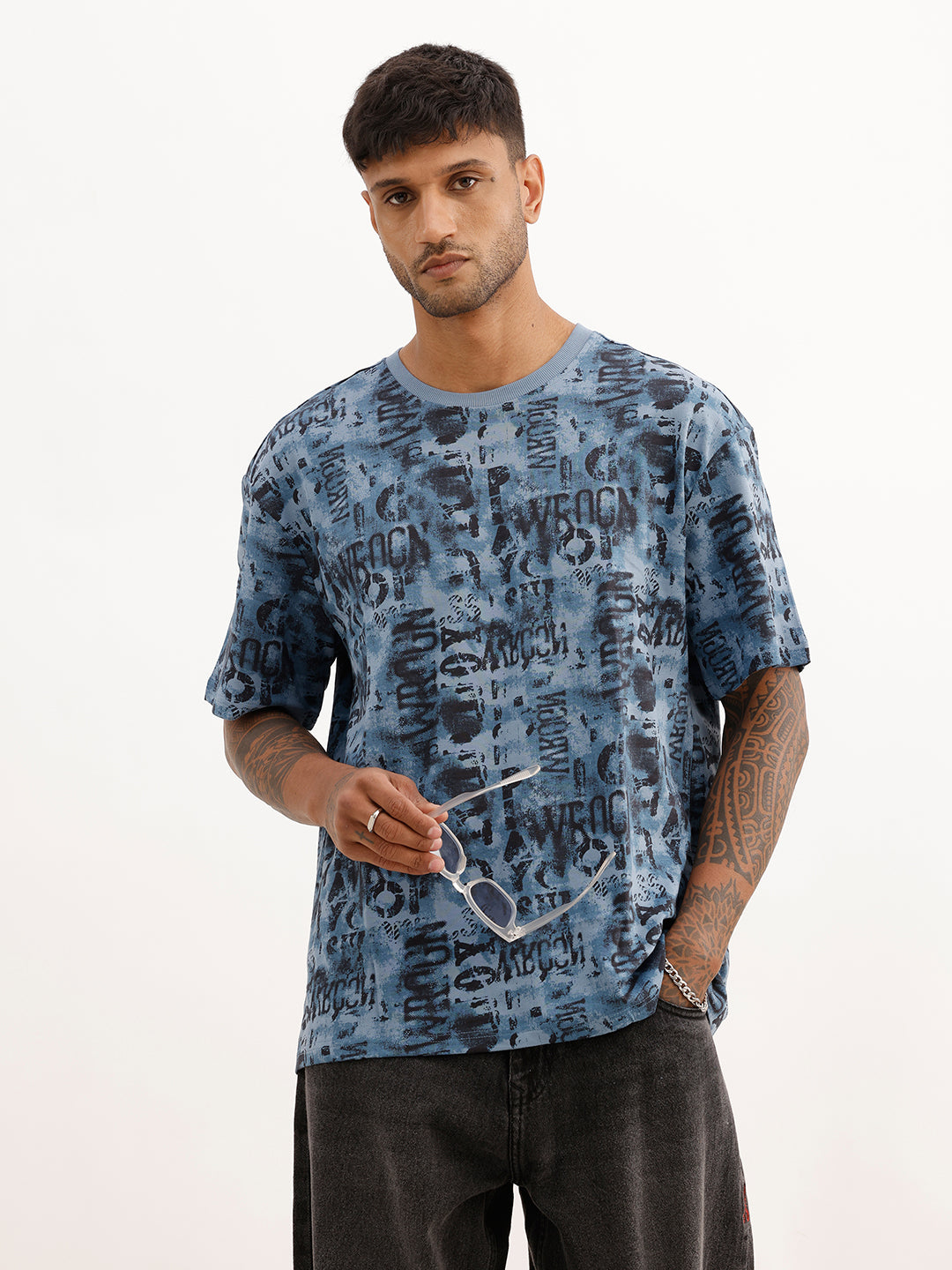 Classic Oversized AOP T-Shirt | Blue | WTS02HSOS1024S