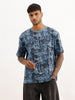 Classic Oversized AOP T-Shirt | Blue | WTS02HSOS1024S