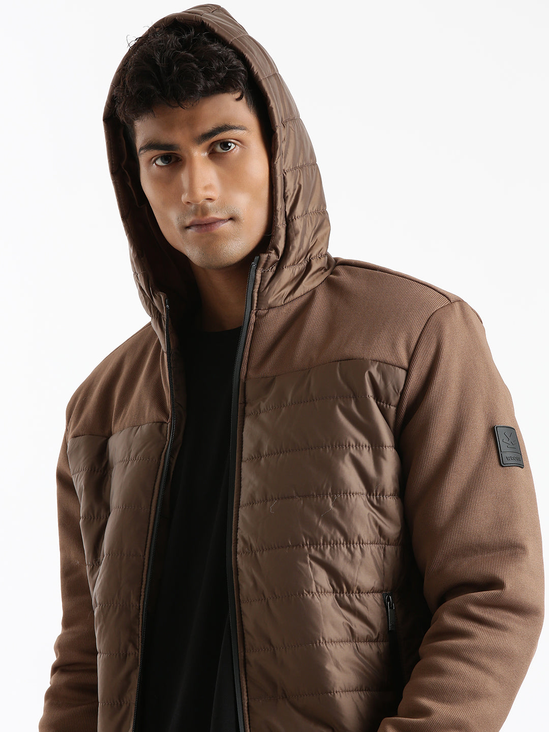 Hooded Full Sleeve Layered Jacket