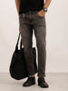 Washed Skinny Crop Denim Jeans | Dark Grey
